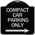 Signmission Compact Car Parking W/ Right Arrow Heavy-Gauge Aluminum Architectural Sign, 18" x 18", BS-1818-24251 A-DES-BS-1818-24251